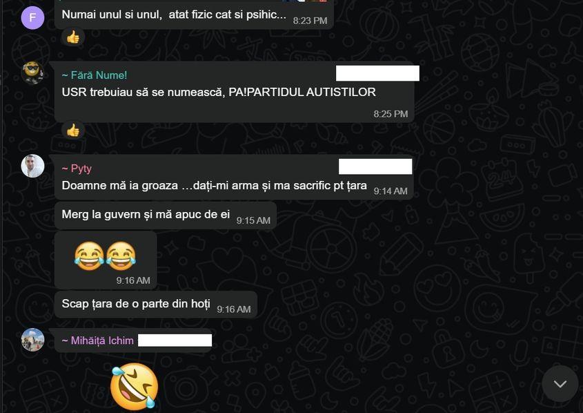 Pyty lucrează ca asistent medical în cadrul Institutului Clinic Fundeni și vrea să se sacrifice pentru țară. Captură de ecran via WhatsApp