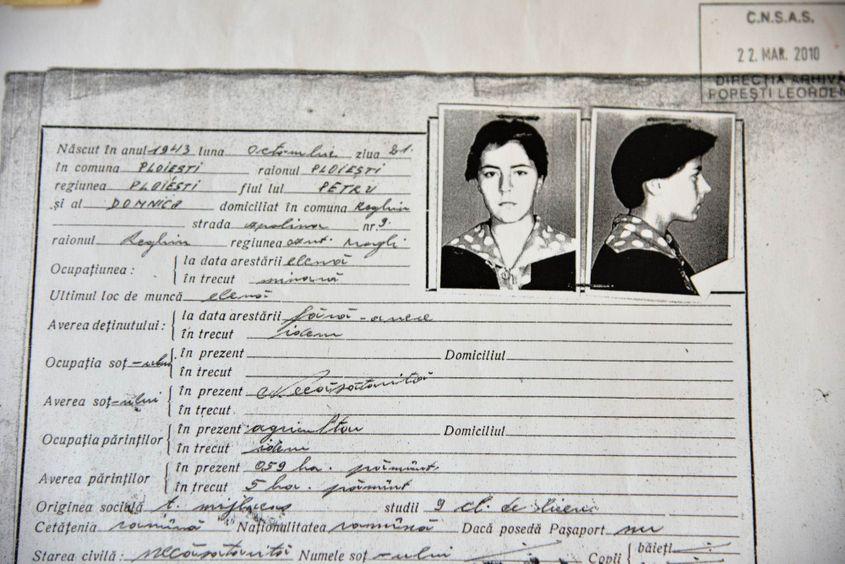 Fișa penală a Niculinei Moica.