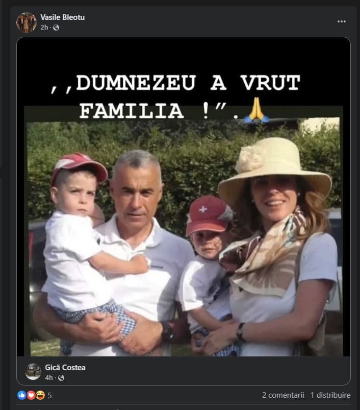 Ex-PSD-istul Vasile Bleotu de la Fondul de garantare a depozitelor bancare este trup și suflet pentru Călin Georgescu. Și pentru Putin. Captură de ecran via Facebook