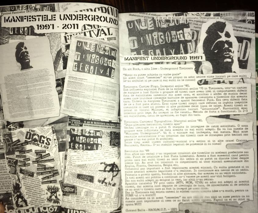 Fanzinul fanzinelor - 20 de ani de fanzine și publicații Otherground în Timișoara, publicat în 2018 de grupul AntroPong. Arhiva personală Mihai Laurențiu Fuiorea