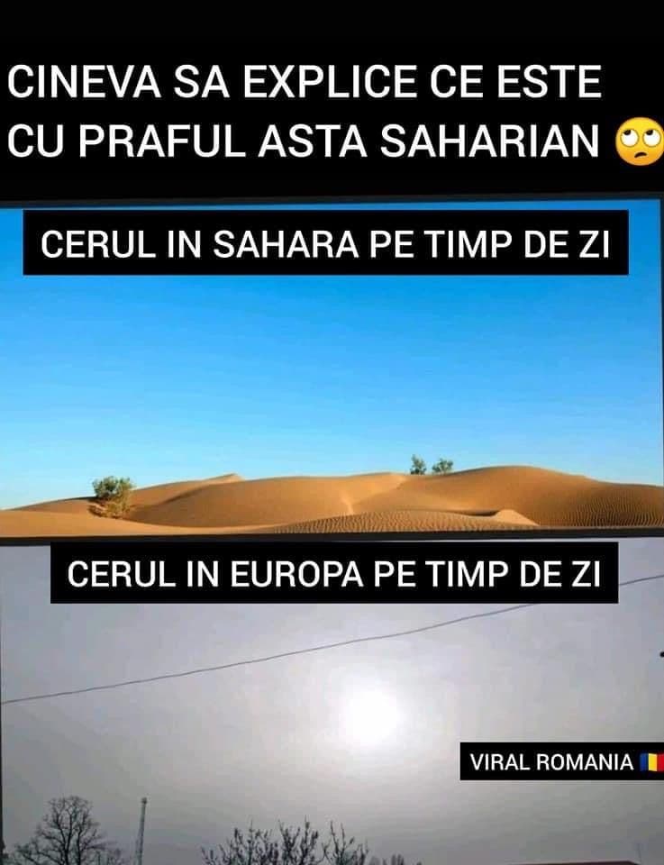 Una dintre imaginile care a circulat în zilele de după așezarea prafului saharian pe mașini