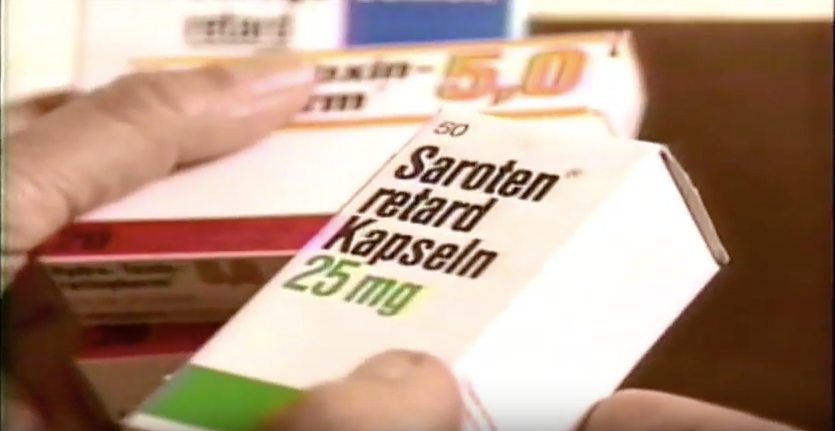 Sedative foarte puternice descoperite de jurnaliști la Sighetu Marmației. (Captură din documentarul „Shame of a Nation”)