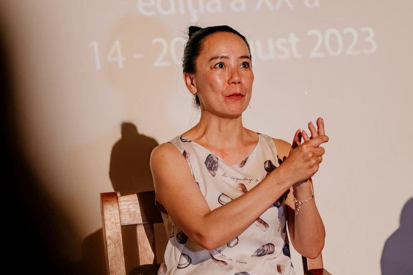 Regizoarea japoneză Naomi Kawase la Anonimul 2023. Foto: Sabina Costinel / Facebook Anonimul