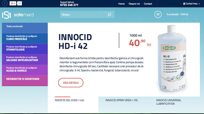 Site-ul Safemed, magazin online deschis de Remix Com în 2015.