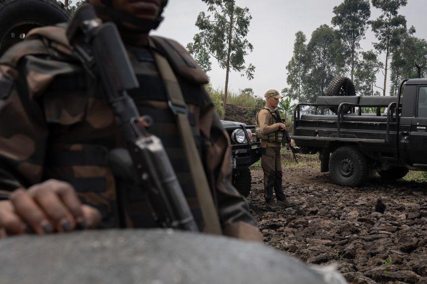 Mercenar român în Goma, înainte de retragerea din februarie 2025. Foto: Andreea Câmpeanu