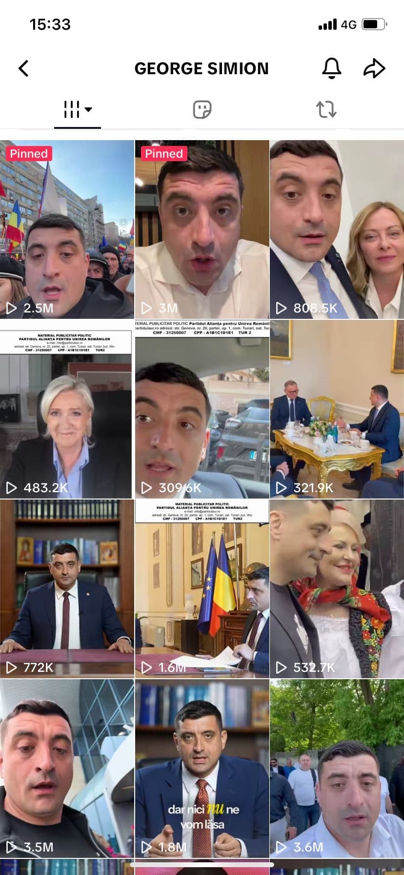 Pe profilul personal, cu o audiență de peste 1,5 milioane de oameni și sute de mii de aprecieri la fiecare video, Simion nu e politicianul agresiv dintr-o dezbatere publică.