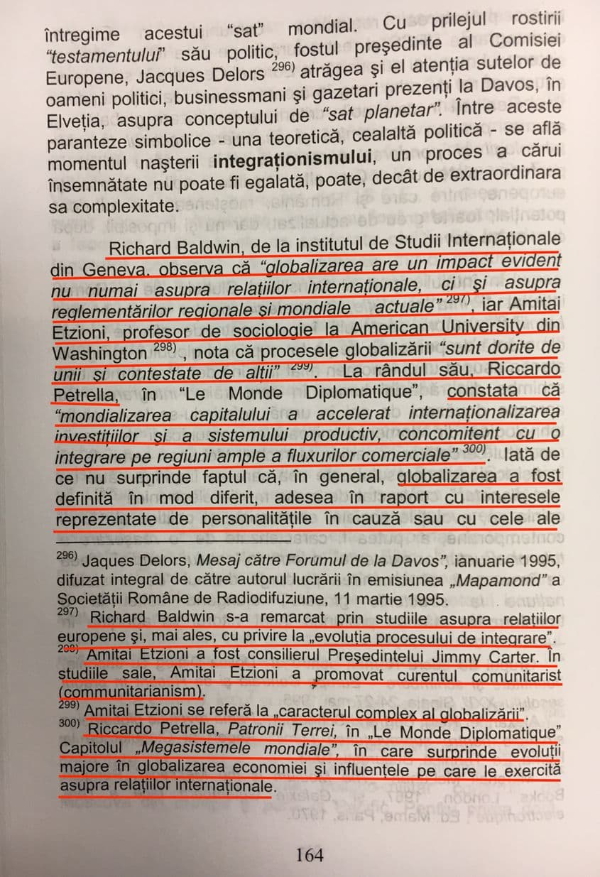 ORIGINAL. Pagina 164 din volumul „România și SUA, de la Războiul rece la coaliția antiteroristă”, semnat de Ștefan Ciochinaru.