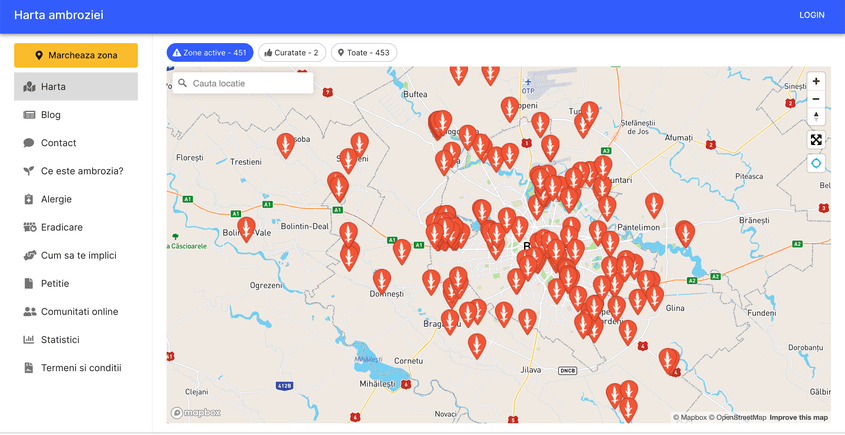 Harta Ambroziei pe București