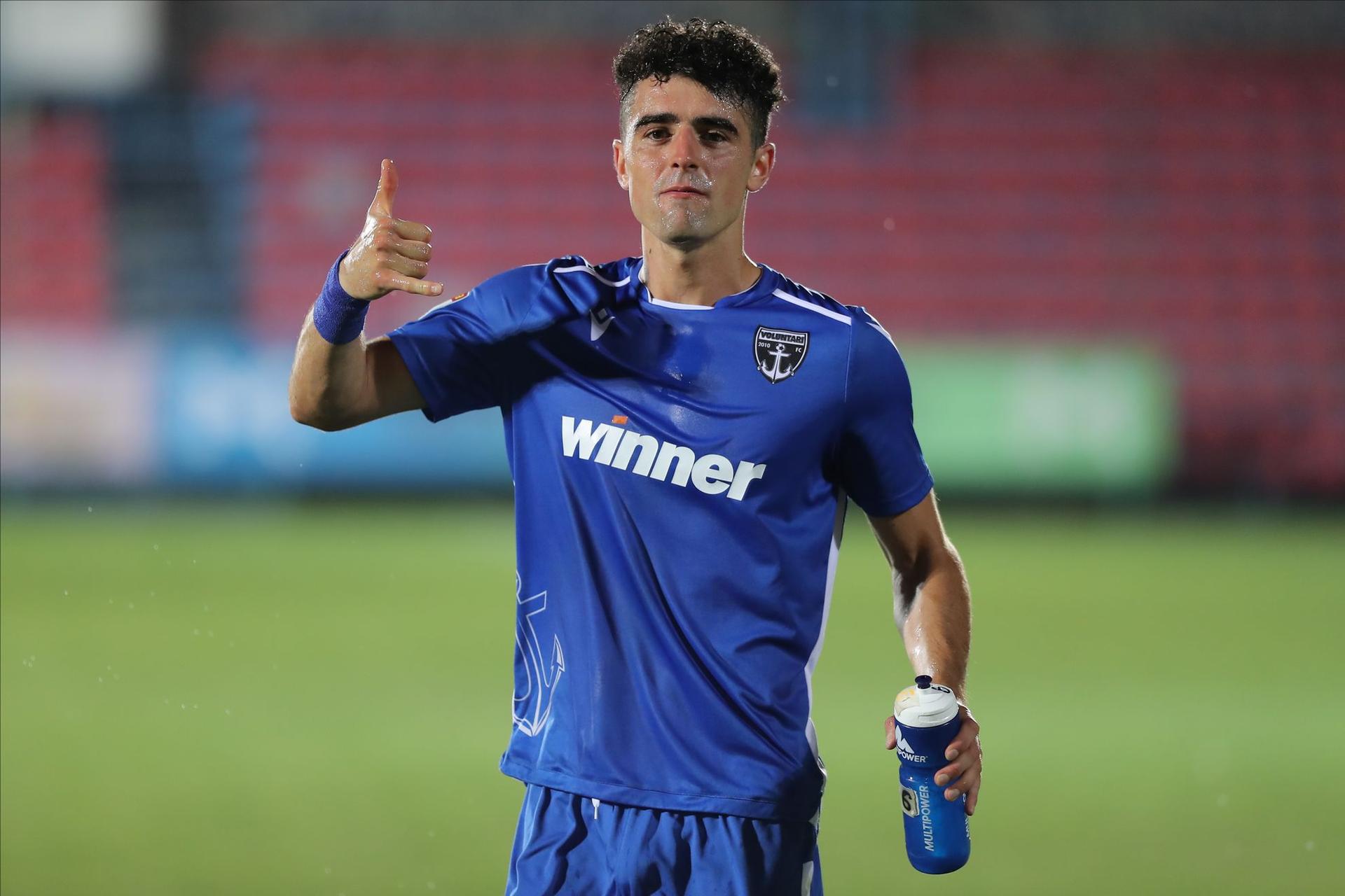 Alexandru Pașcanu în timpul meciului din Liga 1 dintre FC Voluntari si Chindia Târgoviște, disputat pe stadionul Anghel Iordănescu, miercuri, 01 iulie 2020, Inquam Photos/Stefan Constantin