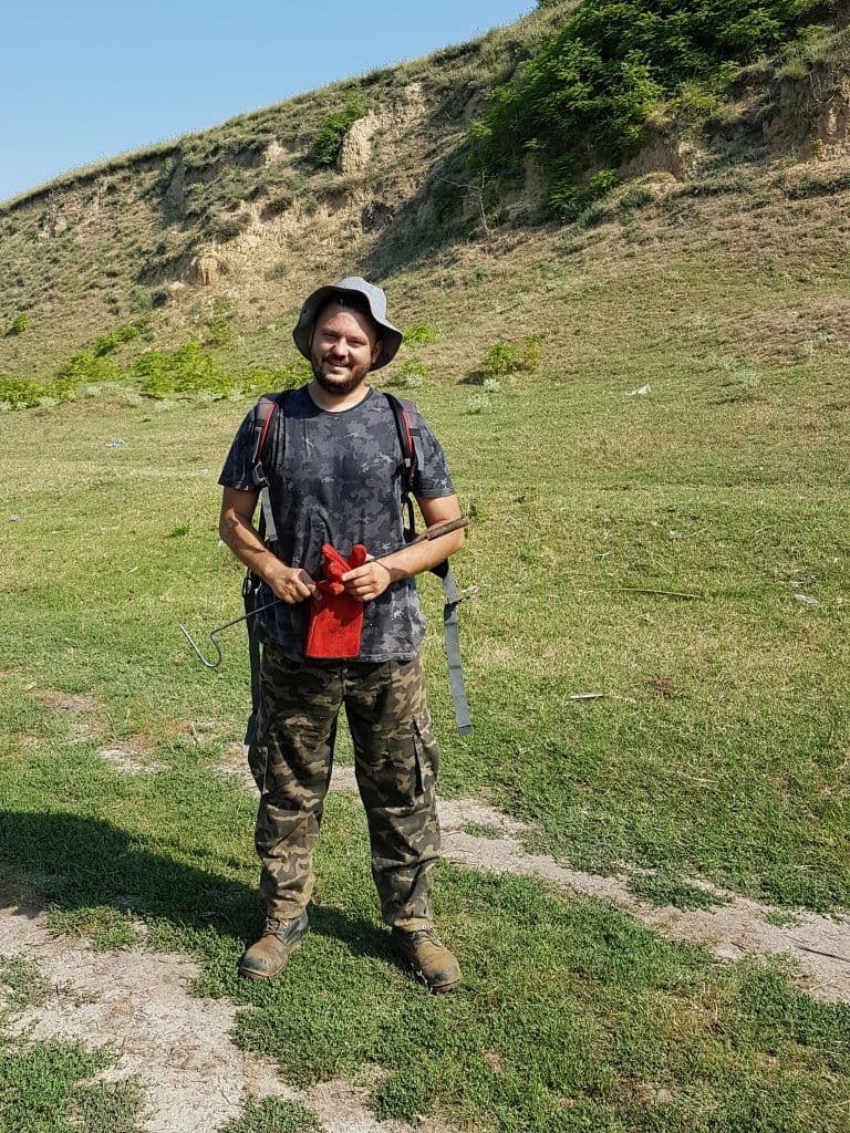 Marius Iancu și echipamentul de mers pe coclauri. Foto: Arhiva personală