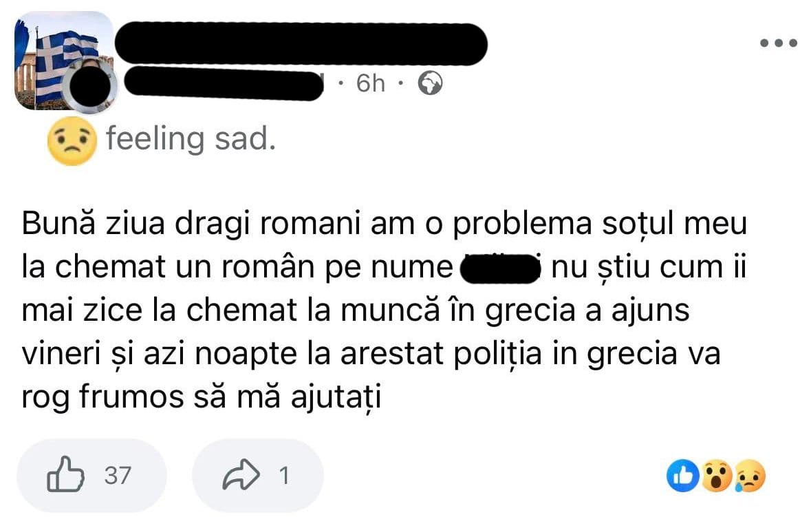 Doar una dintre postările celor care și-au pierdut pe cineva apropiat în urma unei astfel de oferte de „job”