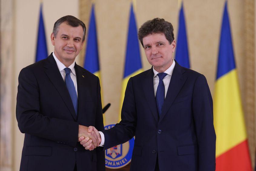 Nicușor Dan, președintele României, anunță desemnarea lui Eugen Tomac în funcția de prim-ministru, la Palatul Cotroceni din București, 4 iunie 2026. Inquam Photos / George Călin