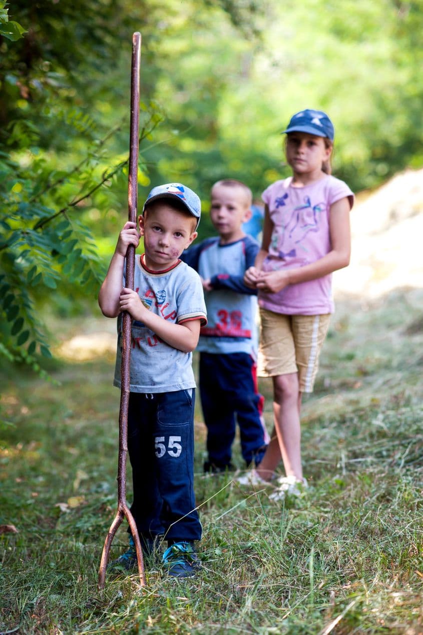 Copiii familiei Mureșan își ajută părinții la treburile casei