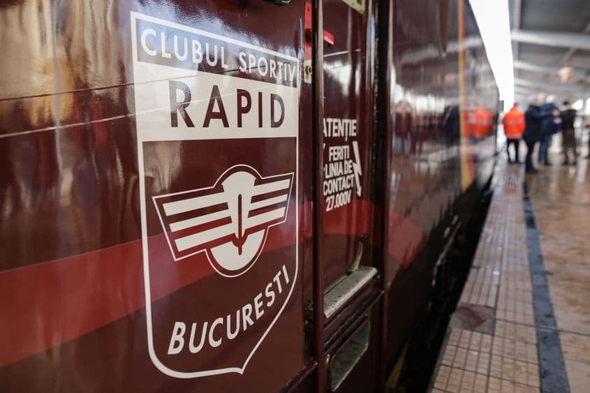 Eveniment organizat de Clubul Sportiv Rapid, intitulat ,,Rapid, legenda continuă. Împreună spre 100”, în Gara de Nord din Bucuresti, 31 ianuarie 2023. Inquam Photos / Sabin Cîrstoveanu
