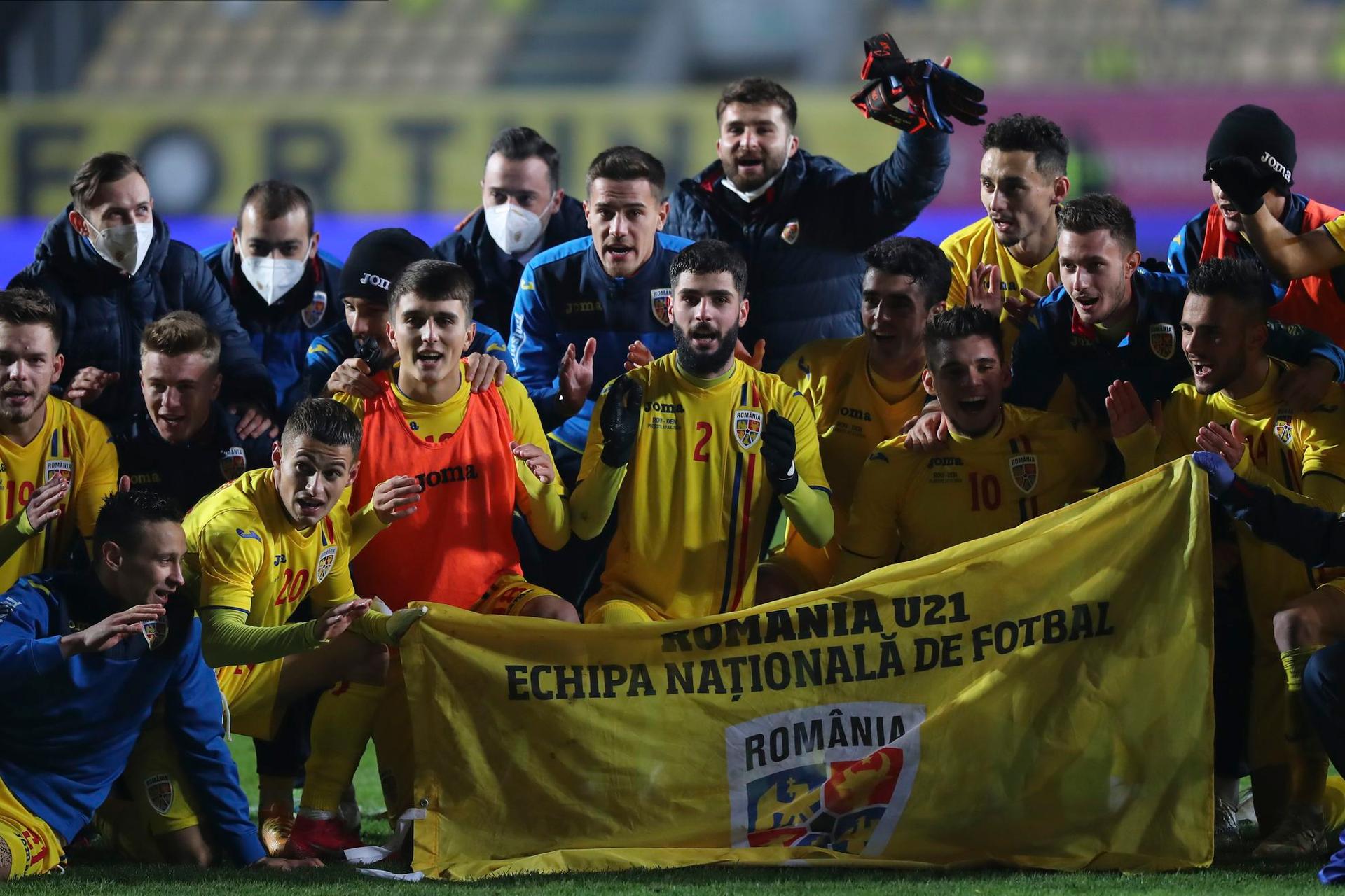 Meciului de calificare pentru Campionatul European de Fotbal U21, dintre România U21 și Danemarca U21, disputat la Ploiești pe stadionul Ilie Oana, marți, 17 noiembrie 2020. Inquam Photos / Stefan Constantin
