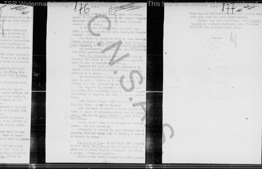 „Raport asupra plecării fostului rege Mihai”, din ianuarie 1948. Sursa: CNSAS