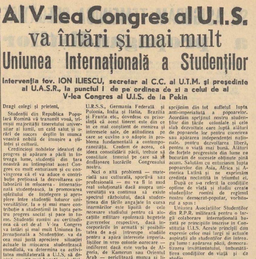 Războiul dus de ruși este întotdeauna acceptabil. Atât atunci, cât și acum, cel dus de occidentali, de multe ori ca răspuns la imperialismul rus, e întotdeauna inacceptabil. Scânteia Tineretului, 1958. Foto: Arhiva Arcanum