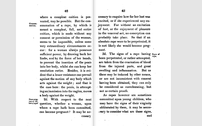 Extras din „Elements of Medical Jurisprudence” a lui Samuel Farr. Sursa: Google Books