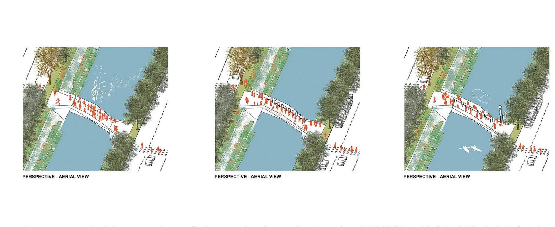 Podurile pot fi folosite inclusiv pentru evenimente artistice și permit trecerea ambarcațiunilor de agrement pe sub ele. Foto: OAR