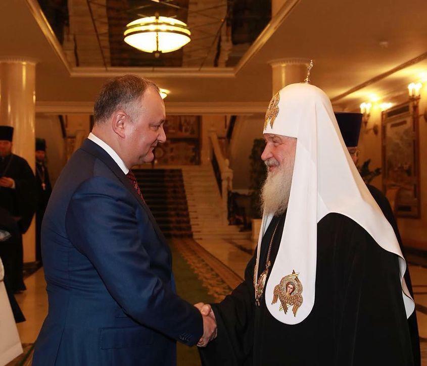 Igor Dodon și Patriarhul Rusiei. Foto: Facebook