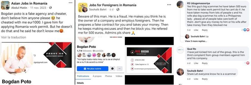 <em>Poze din diverse grupuri de Facebook acuzându-l pe român de înșelăciune</em>. <em>Sursă: Facebook</em>