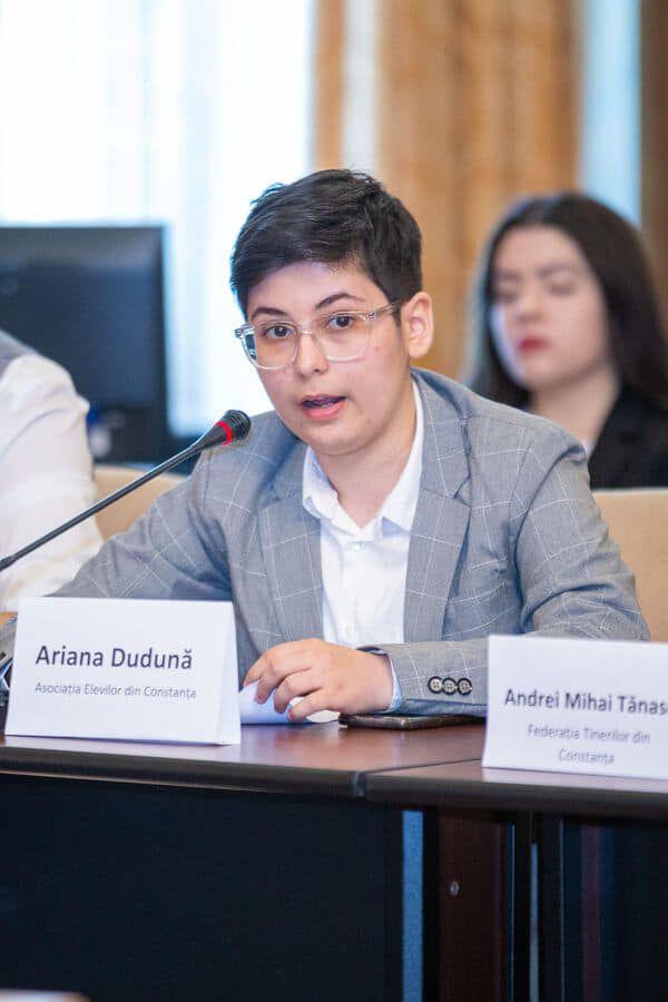 Ariana Dudună, președinta Asociației Elevilor Constanța. Sursa foto: Facebook / Ariana Dudună