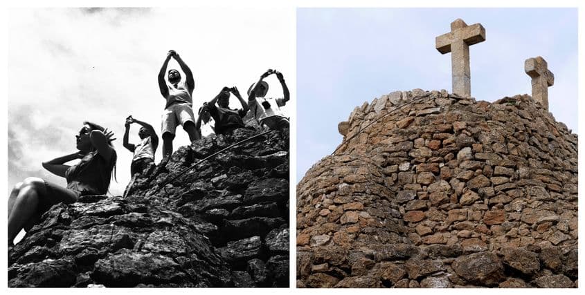 Chiar în vârful Parcului Guell există monumentul celor 3 cruci. Abia după 5 ani am reușit să și văd crucile de piatră dincolo de masa de turiști înghesuită acolo. Exista chiar și un shooting de modă în desfășurare.