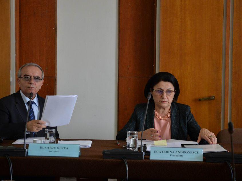 Ecaterina Andronescu şi Dumitru Oprea n-au putut asigura cvorum în Comisia pentru învățământ din Senat. Foto: Lucian Muntean