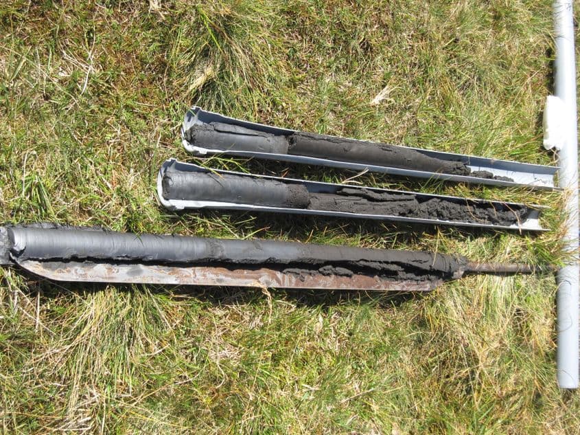 Așa arată sedimentele de lac preluate de cercetători pentru probe în laborator. Foto: Arhiva Angelicăi Feurdean