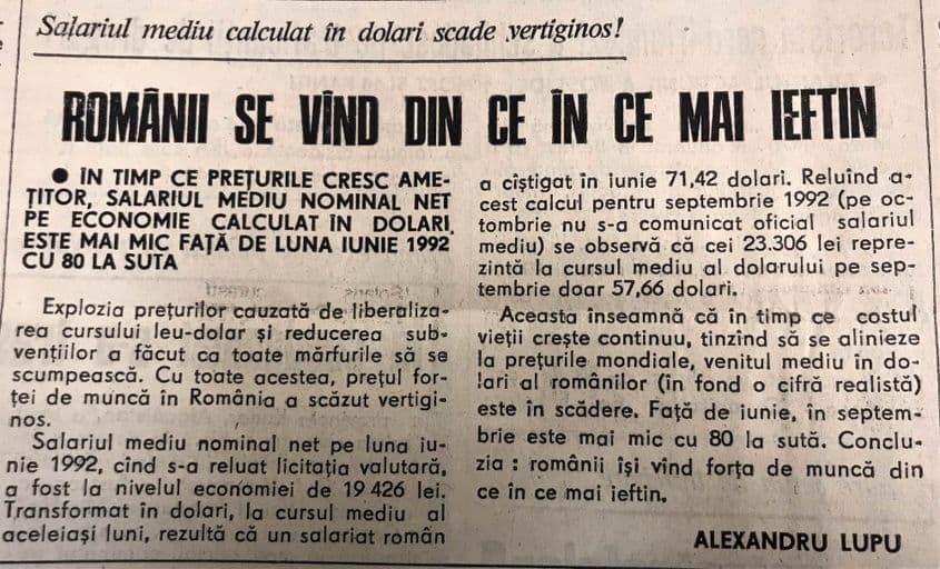 Evenimentul Zilei, 1992