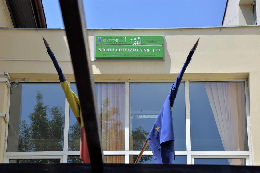 La Școala Gimnazială 179 nu ni s-a permis să fotografiem decât clădirea, din exterior. Foto: Lucian Muntean