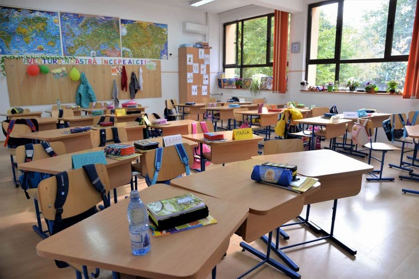 Sală de clasă pregătitoare din Școala 156, București. Foto: Lucian Muntean