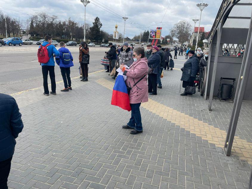 Protest pro-rus la Tiraspol, martie 2022.