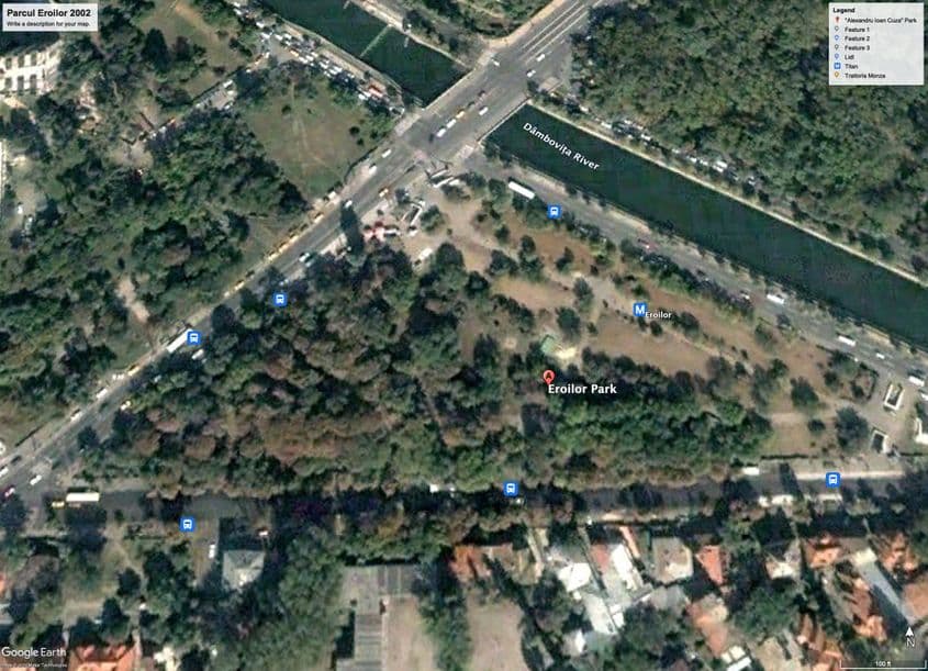 Parcul Eroilor, Sector 5, în urmă cu 20 de ani. Foto: Google Earth