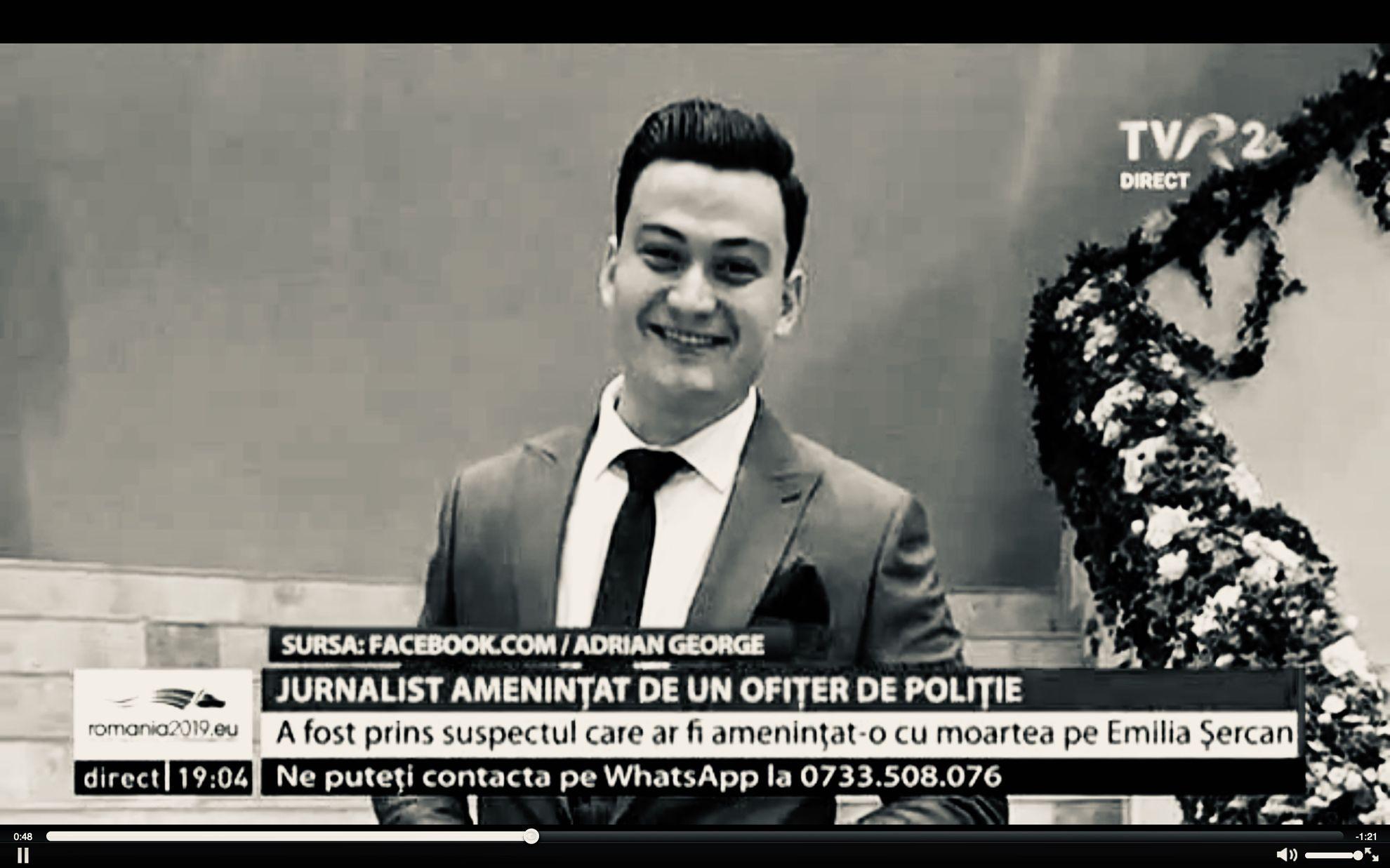 Adrian Bărbulescu într-o fotografie difuzată de televiziunea publică