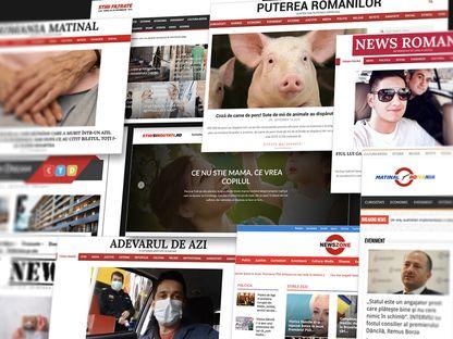 Zeci de site-uri acționează concertat pentru a genera bani din știri false, conspirații și conținut de tip clickbait FOTO montaj Cosmin Creț