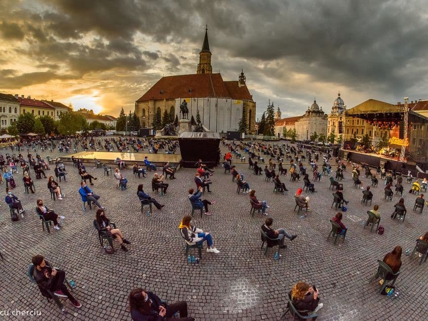 Primul concert în România cu distanțare socială, Vița de Vița de Vie la Cluj. Foto: Nicu Cherciu
