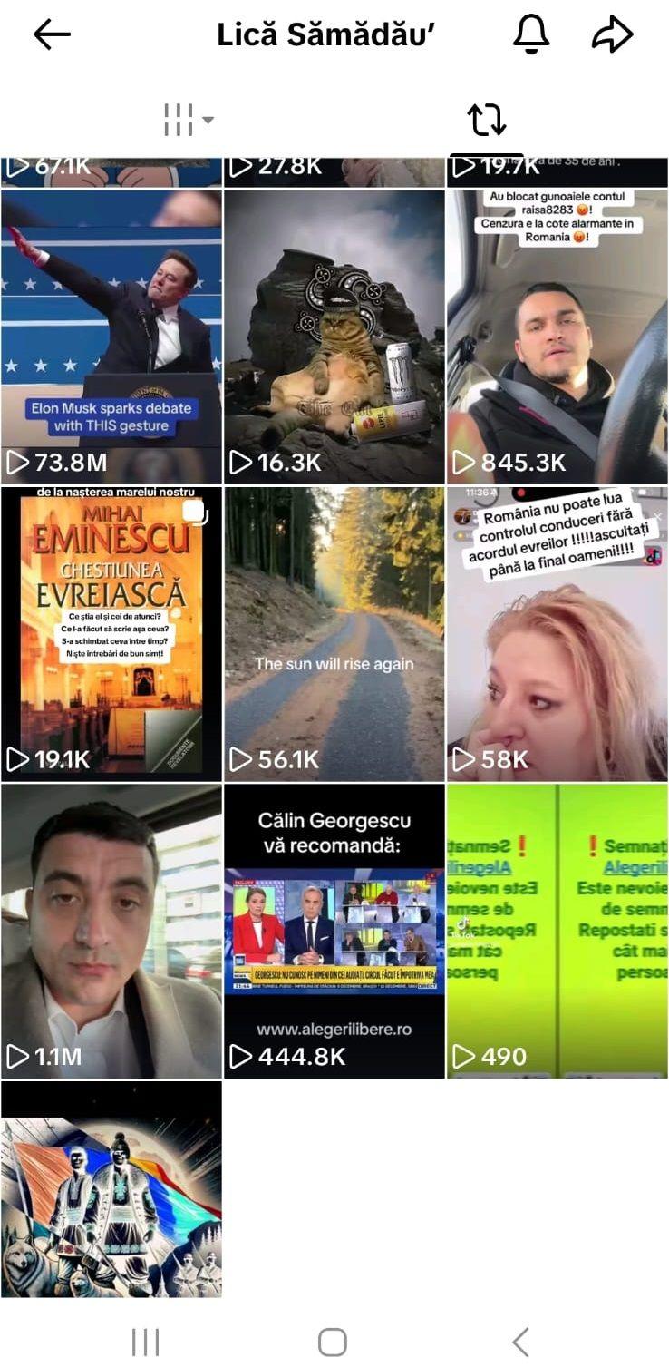 Deși în discuția cu noi îi numește pe evrei „frații mei”, Vlad Petre repostează pe TikTok conținut antisemit. Captură de ecran via TikTok