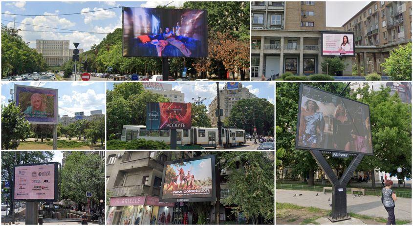 Ecrane digitale pentru publicitate în zona centrală
Foto: Google Maps, colaj de Andrei Gudu