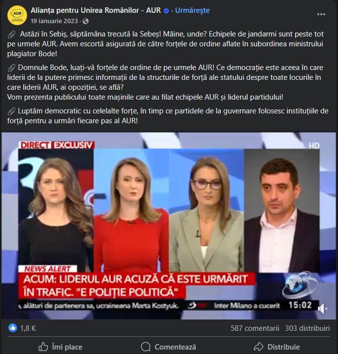 Dar oare cine l-a descoperit pe plagiatorul Bode, George? Captură de ecran via Facebook