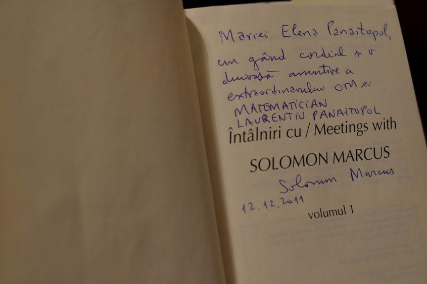 Academicianul Solomon Marcus a fost una dintre somitățile care l-au apreciat pe Laurențiu Panaitopol.