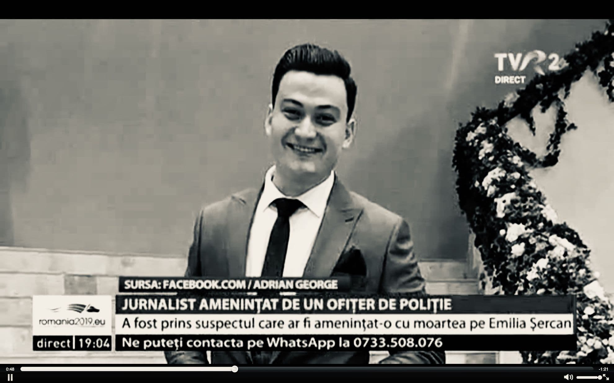 Adrian Bărbulescu într-o fotografie difuzată de televiziunea publică