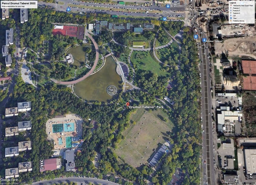Același parc, 20 de ani mai târziu. Foto: Google Earth