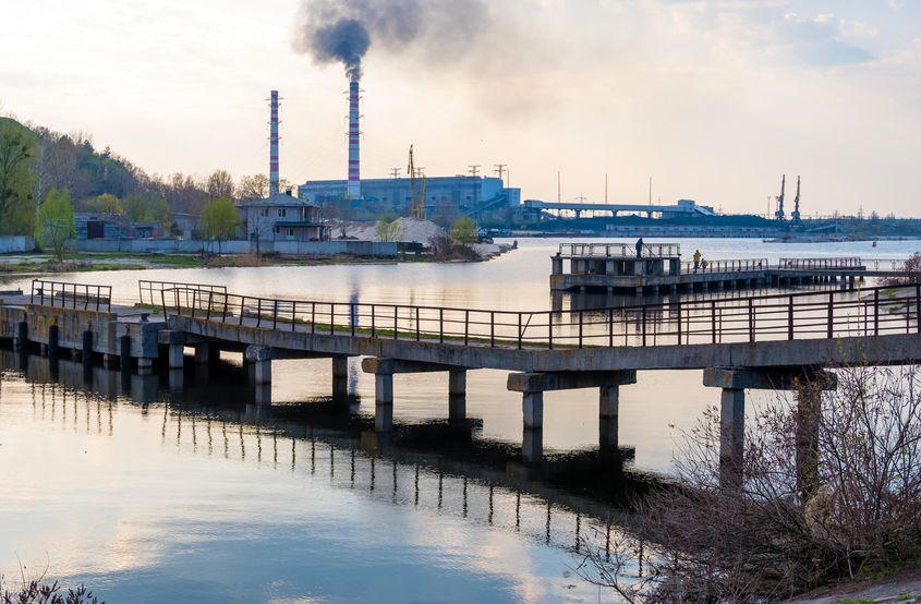 CTE Trypilska a fost o centrală termică de 1800 MW situată pe râul Nipru, la 40 de km de Kiev. Foto: 146569753 © Kateryna Levchenko | Dreamstime.com