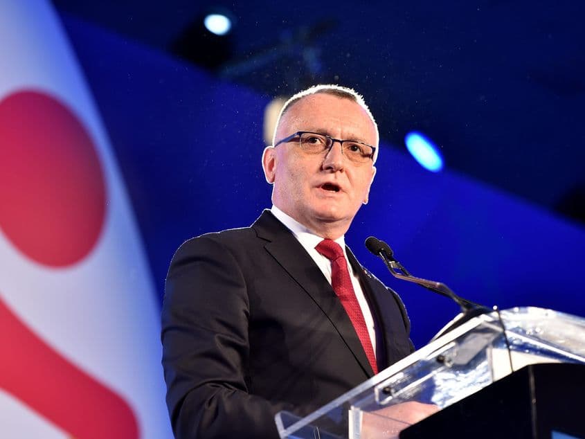 Sorin Cîmpeanu, președintele Consiliului Național al Rectorilor, luând cuvântul acum exact un an - la 14 aprilie 2019 - la evenimentul de lansare a candidaților Pro România la europarlamentare. FOTO: Radu Tuță / AGERPRES