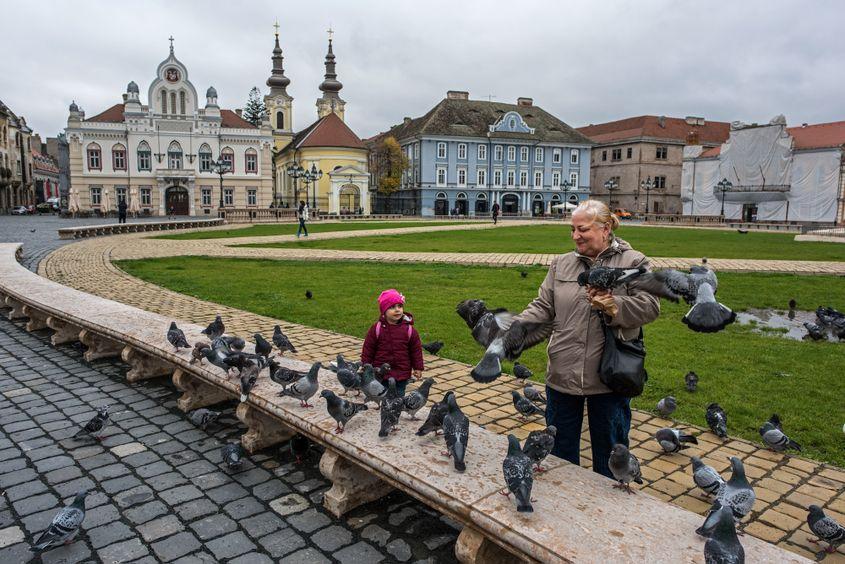 Piaţa Unirii din Timişoara. Foto: Raul Ştef