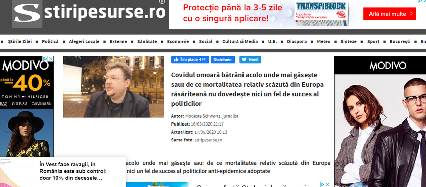 Articolul publicat pe 16 mai în stiripesurse.ro FOTO captură web