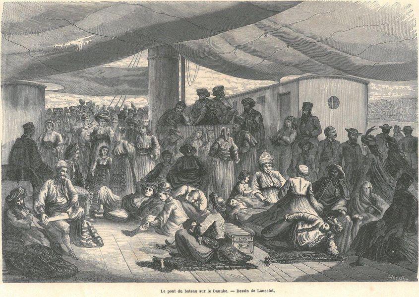 Dieudonné Lancelot, <em>Puntea unui vapor dunărean</em>, 1860