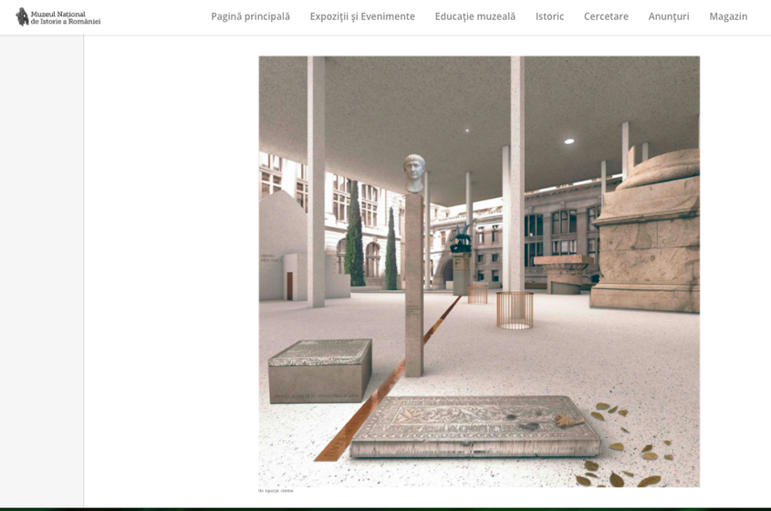 Ilustrație cu atriumul muzeului, așa cum arată în proiectul biroului de arhitectură STARH. Captură foto de pe site-ul MNIR