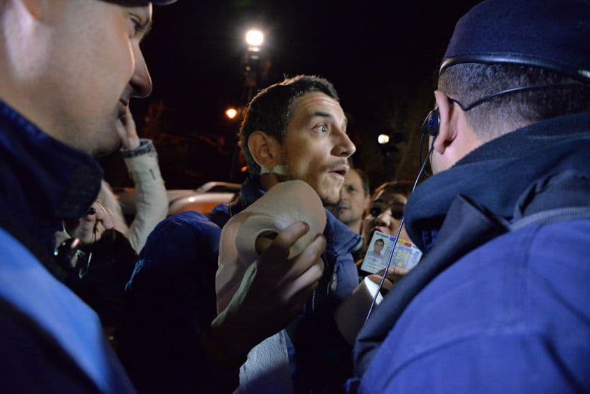 Imagine de la protestul din fața sediului PSD, 12 noiembrie 2017. Foto: Lucian Muntean